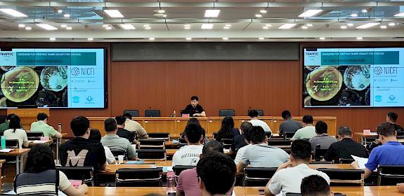 TRAFFIC's Zhang Ke presented guidelines that help Customs Officers verify timber legality © Yifei ZHANG / TRAFFIC