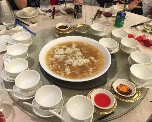 Shark fin soup was being served in a birthday banquet, Hong Kong © WWF-Hong Kong / Tracy Tsang